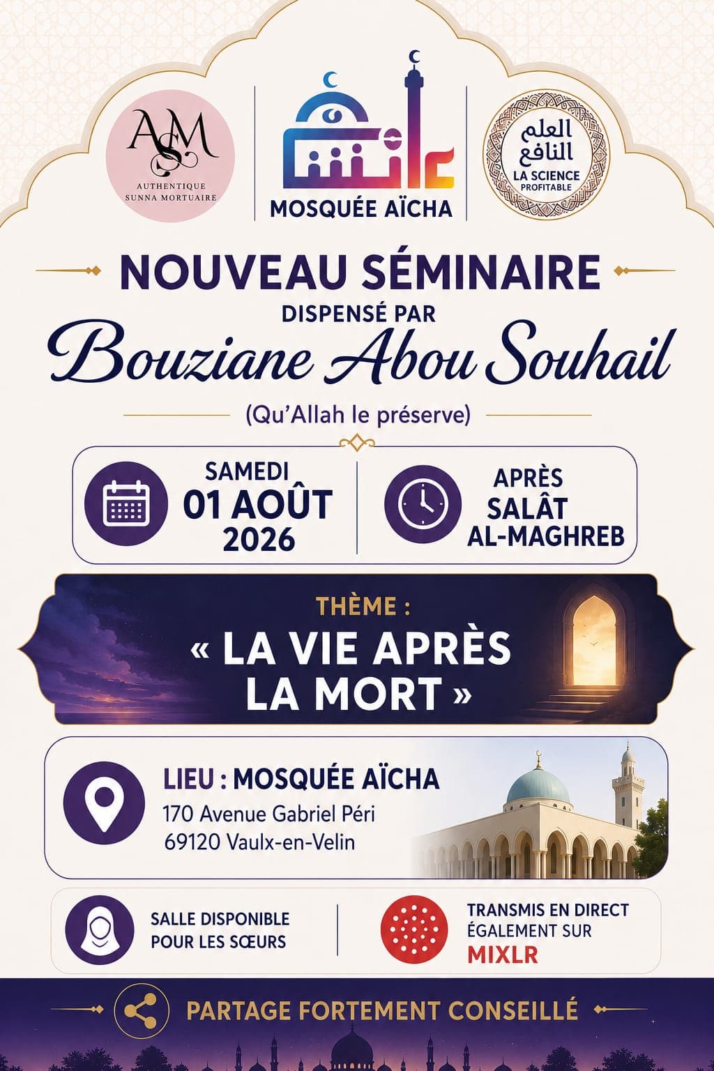 Nouveau séminaire sur le thème de La vie après la mort